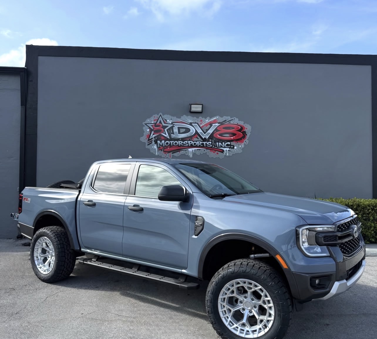 Electric pickup truck lift kit South Florida DV8 Motorsports